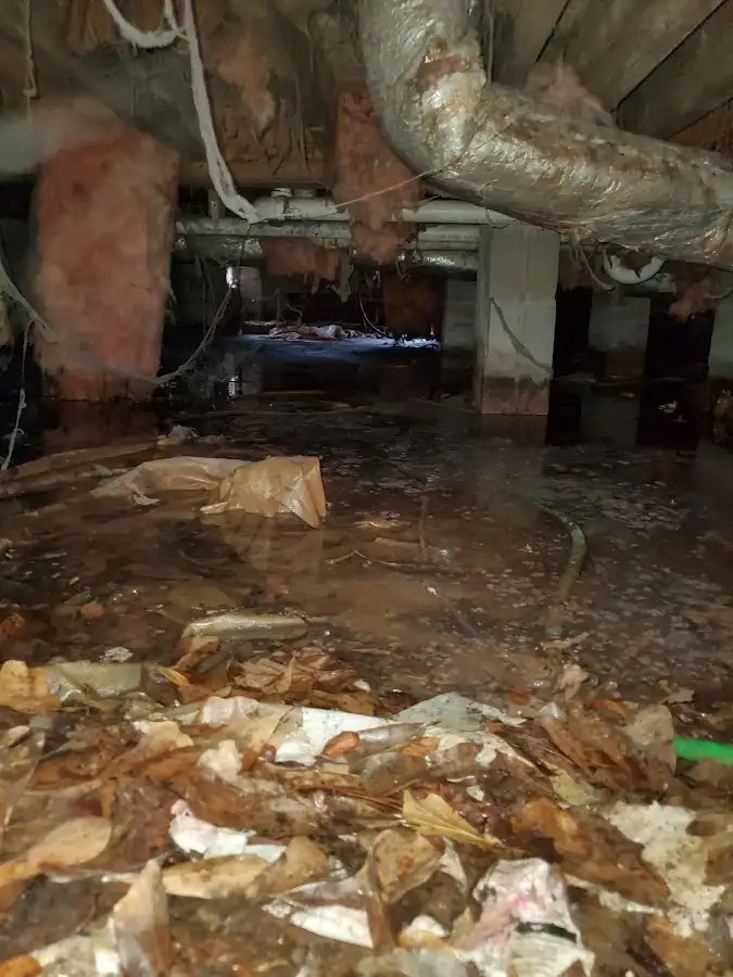 Crawl space flood assessment for Commercial Water Damage Restoration in Miami Springs