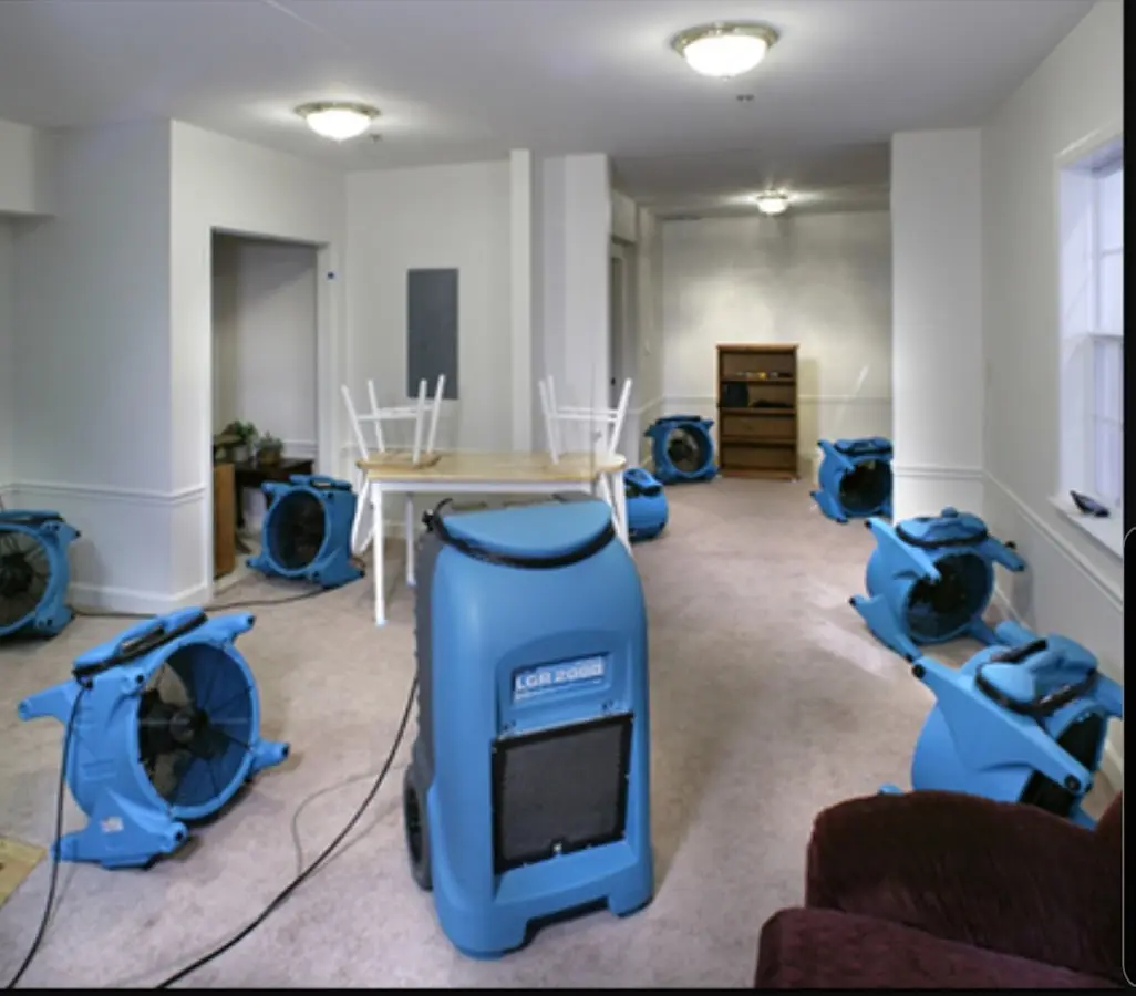 Air movers and dehumidifier setup for Water Extraction & Removal in Miami Springs